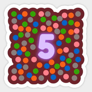 5 Number Sticker